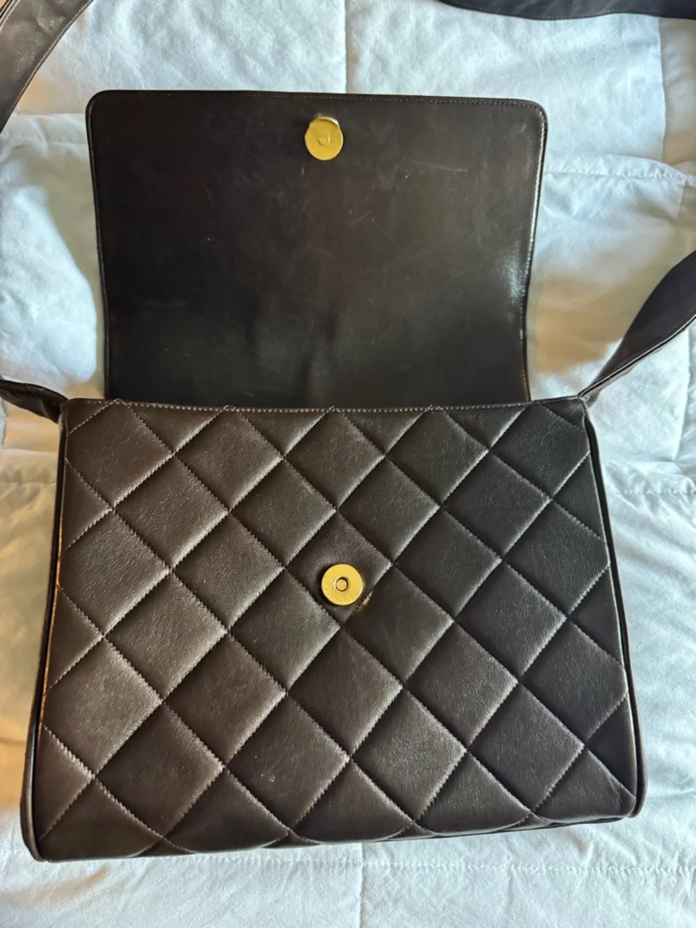 CHANEL Quilted Lambskin Flap Bag in Dark Brown with Gold Hardware - Picture 5 of 9